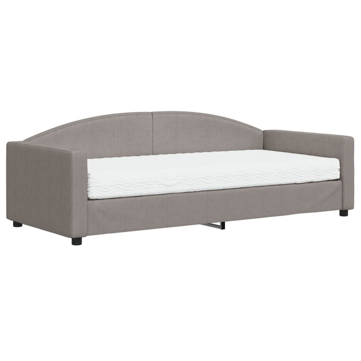 daybed med madras 90x200 cm stof gråbrun