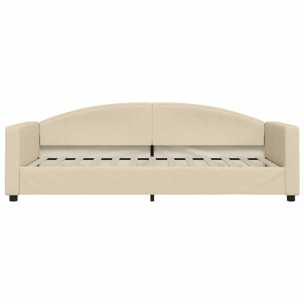 daybed med madras 90x200 cm stof cremefarvet