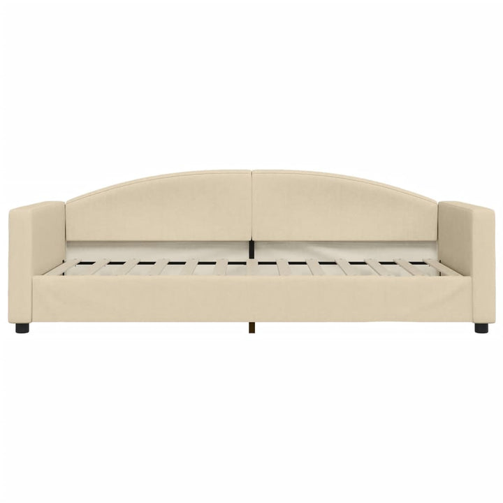 daybed med madras 90x200 cm stof cremefarvet