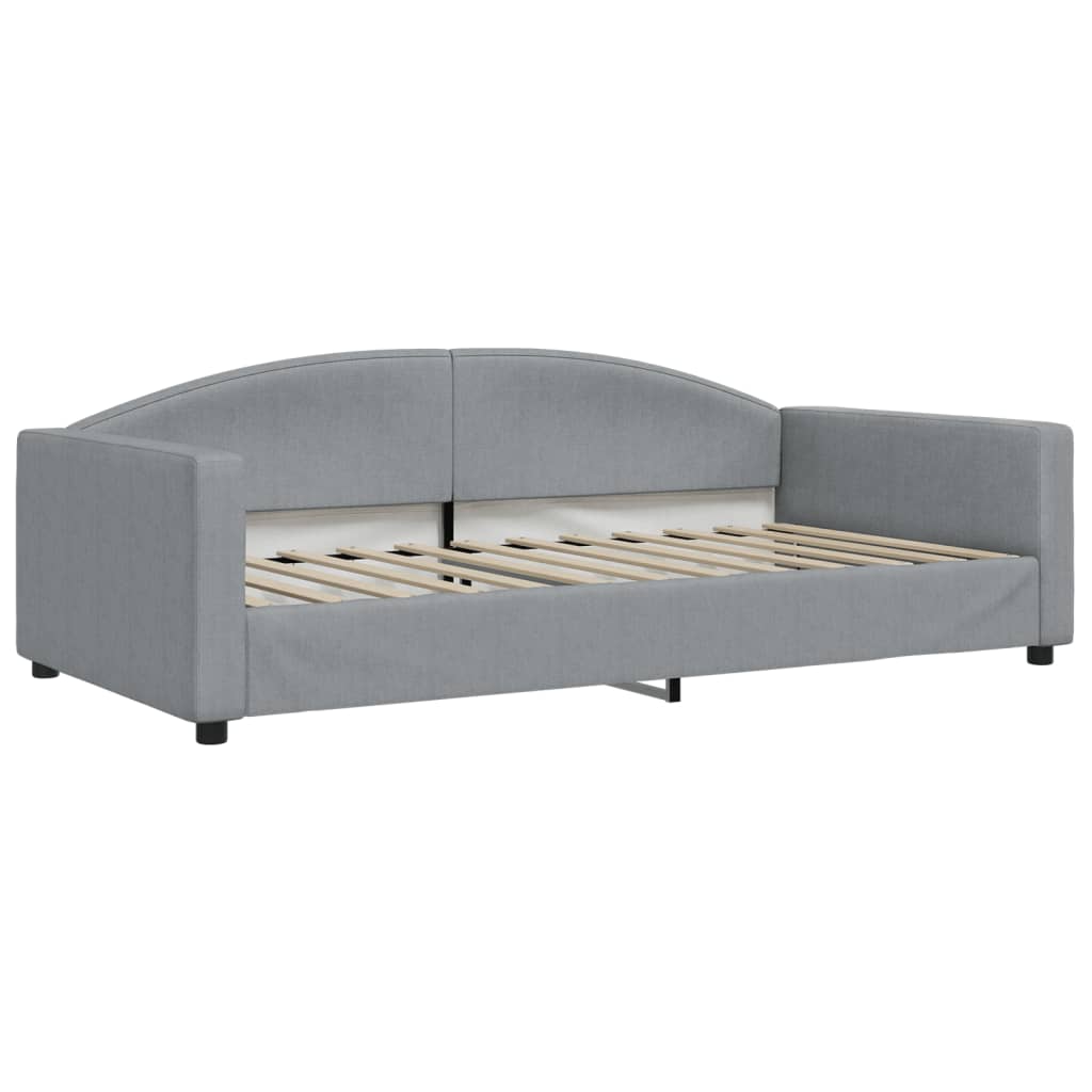 daybed med madras 100x200 cm stof lysegrå