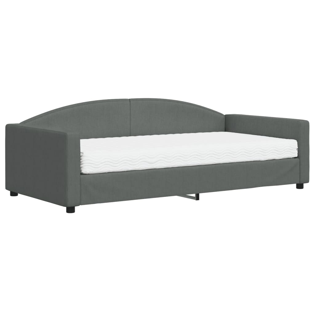 daybed med madras 100x200 cm stof mørkegrå