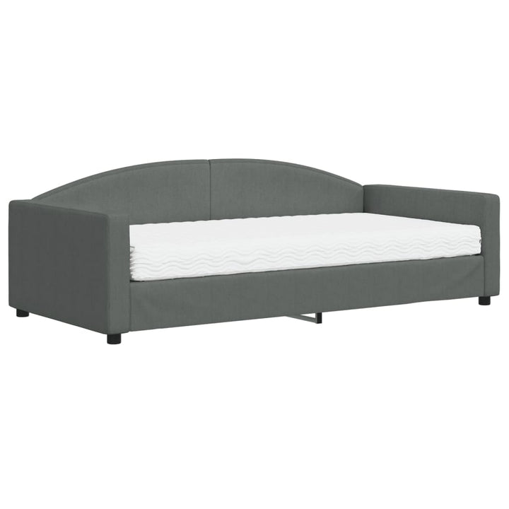 daybed med madras 100x200 cm stof mørkegrå