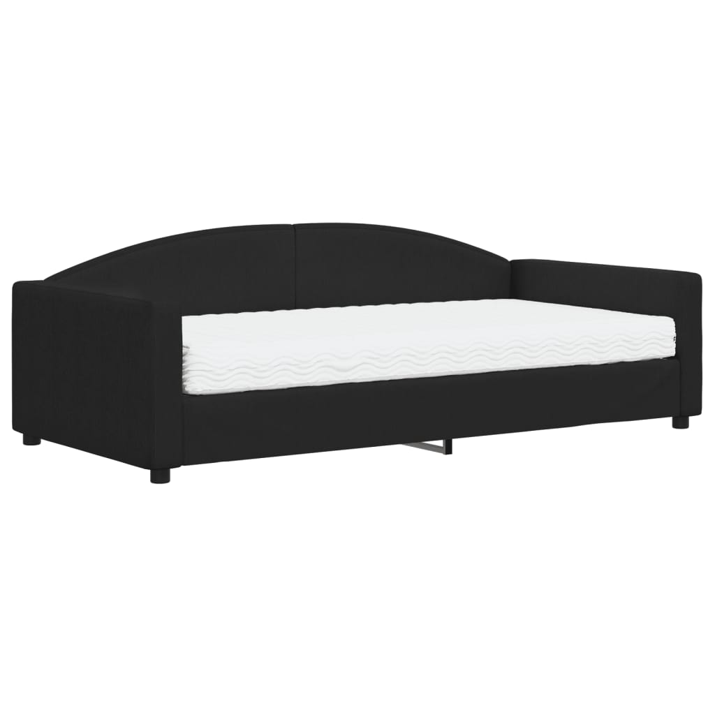 daybed med madras 100x200 cm stof sort