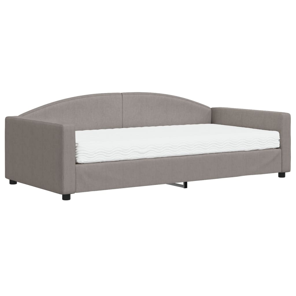daybed med madras 100x200 cm stof gråbrun