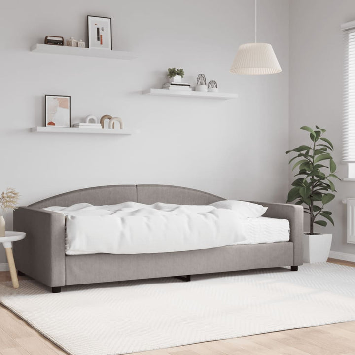 daybed med madras 100x200 cm stof gråbrun