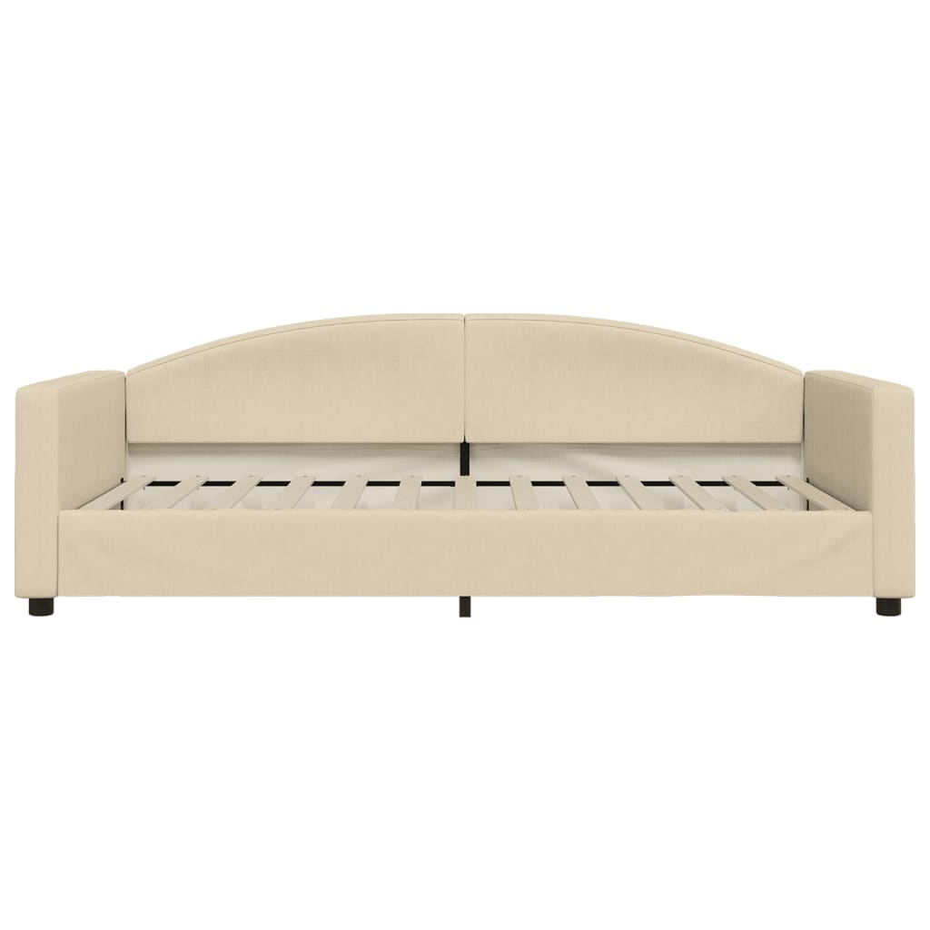daybed med madras 100x200 cm stof cremefarvet