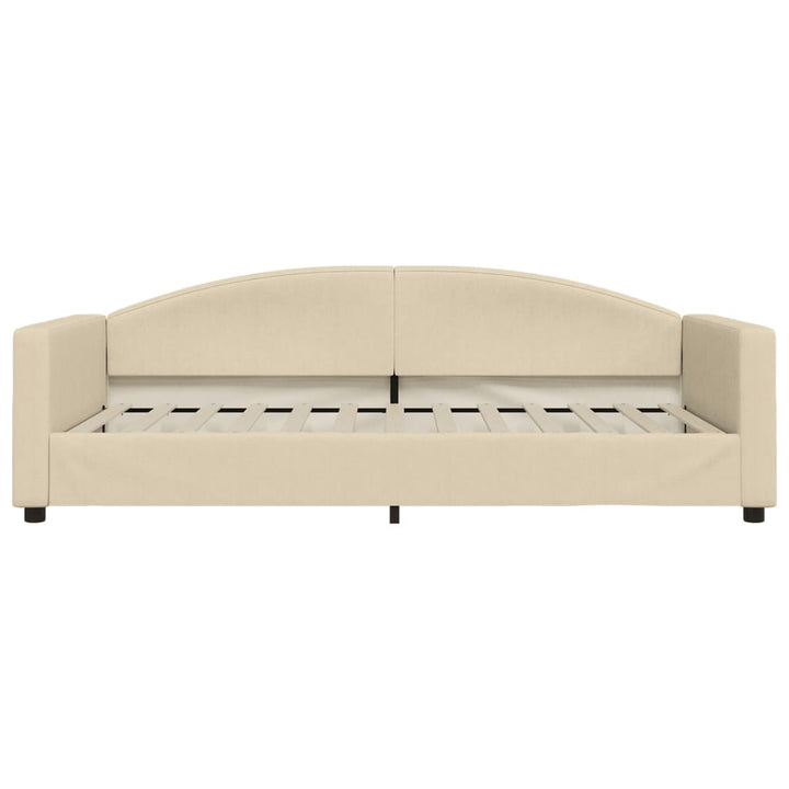 daybed med madras 100x200 cm stof cremefarvet