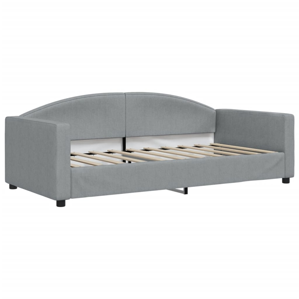 daybed med madras 90x190 cm stof lysegrå