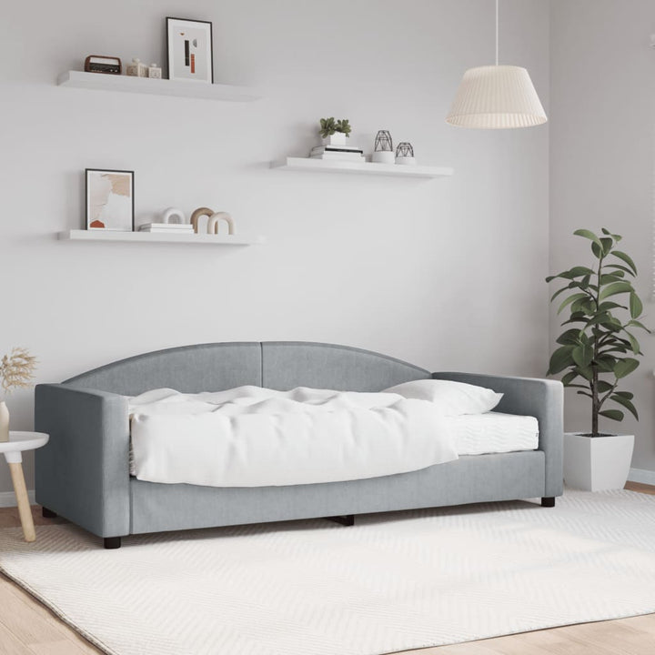 daybed med madras 90x190 cm stof lysegrå