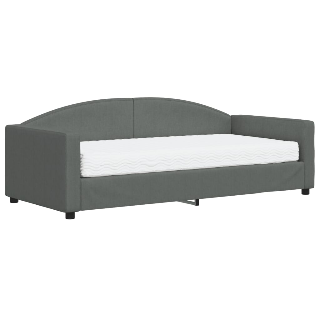 daybed med madras 90x190 cm stof mørkegrå