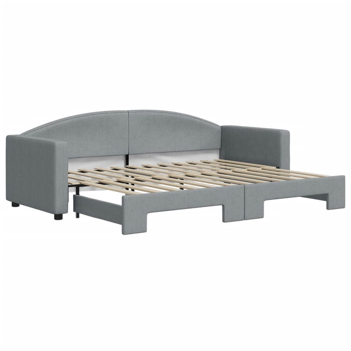 daybed med udtræk 80x200 cm stof lysegrå