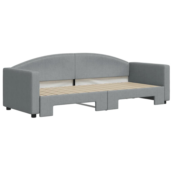 daybed med udtræk 80x200 cm stof lysegrå