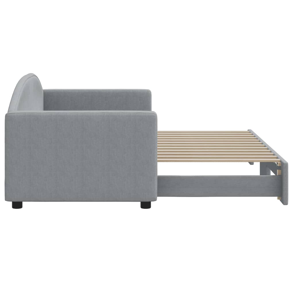 daybed med udtræk 80x200 cm stof lysegrå