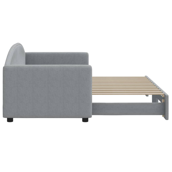 daybed med udtræk 80x200 cm stof lysegrå