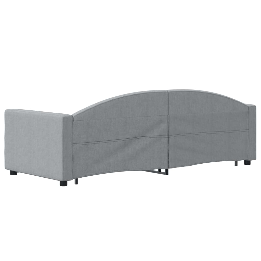 daybed med udtræk 80x200 cm stof lysegrå