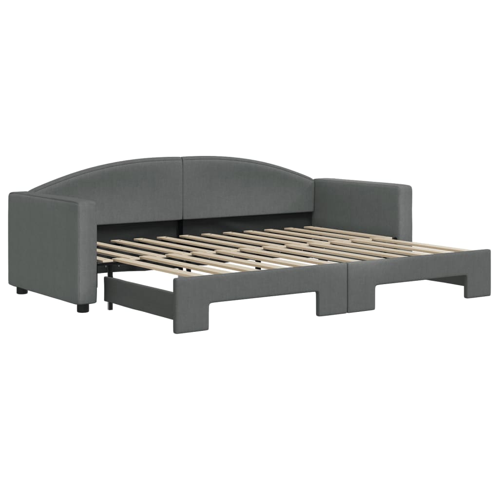 daybed med udtræk 80x200 cm stof mørkegrå