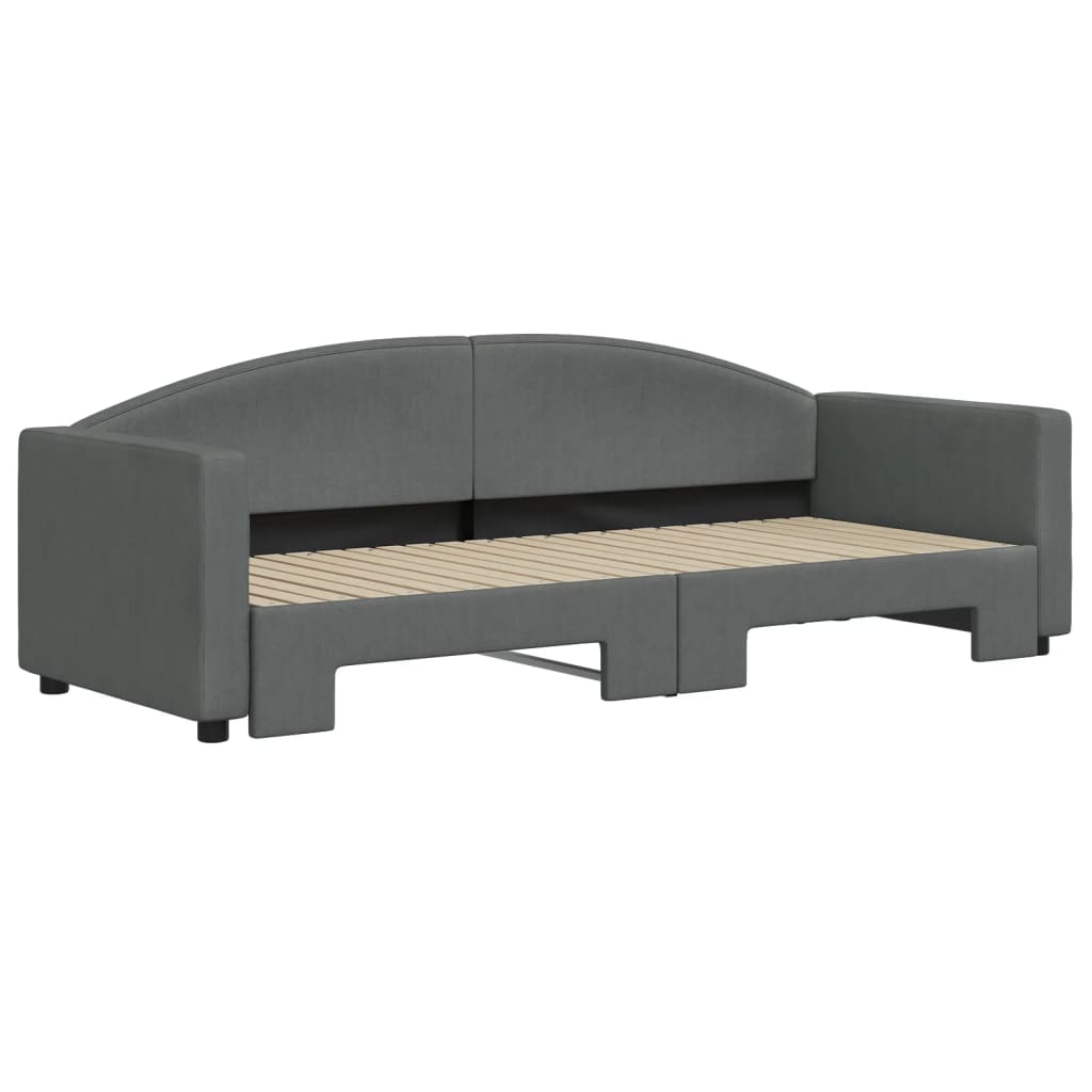 daybed med udtræk 80x200 cm stof mørkegrå