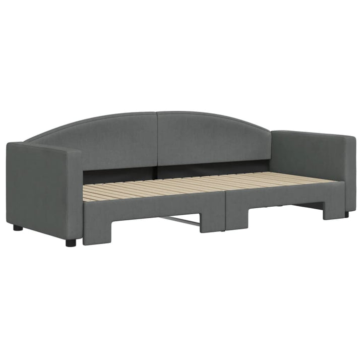 daybed med udtræk 80x200 cm stof mørkegrå