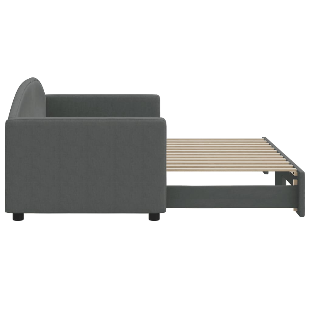 daybed med udtræk 80x200 cm stof mørkegrå