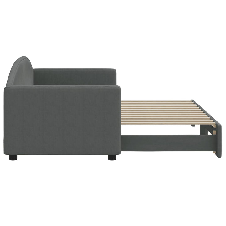 daybed med udtræk 80x200 cm stof mørkegrå