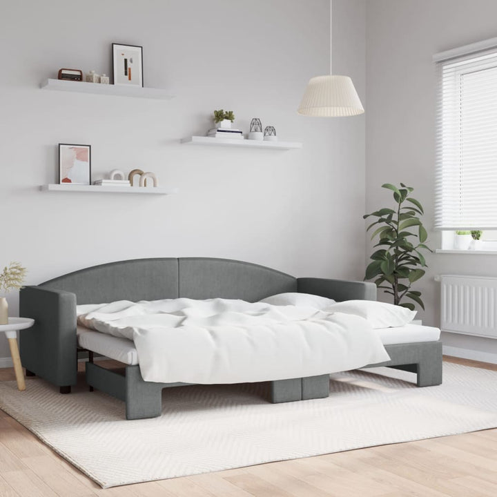 daybed med udtræk 80x200 cm stof mørkegrå
