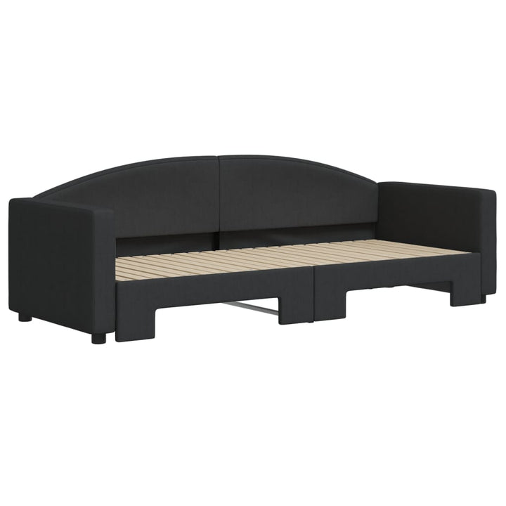 daybed med udtræk 80x200 cm stof sort