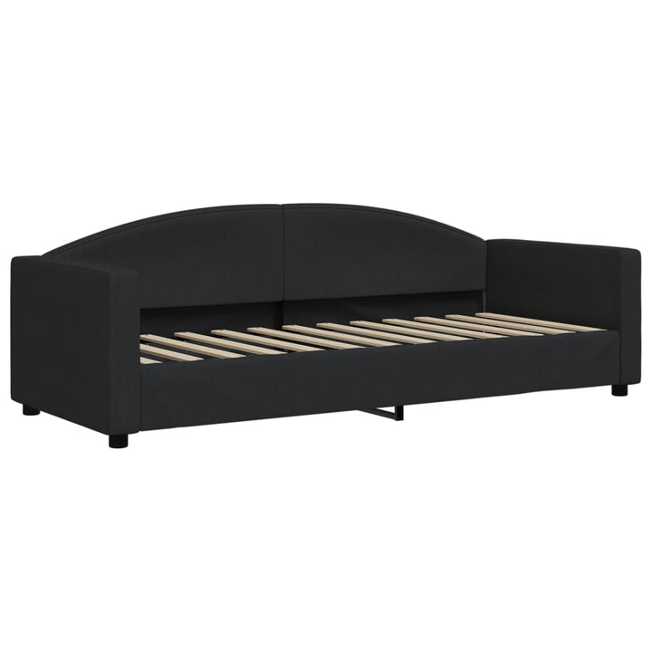 daybed med udtræk 80x200 cm stof sort