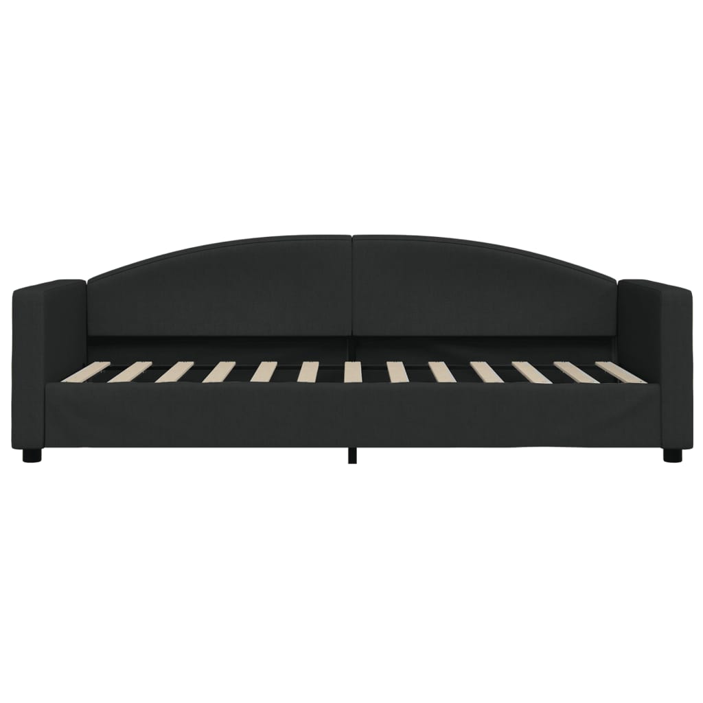 daybed med udtræk 80x200 cm stof sort