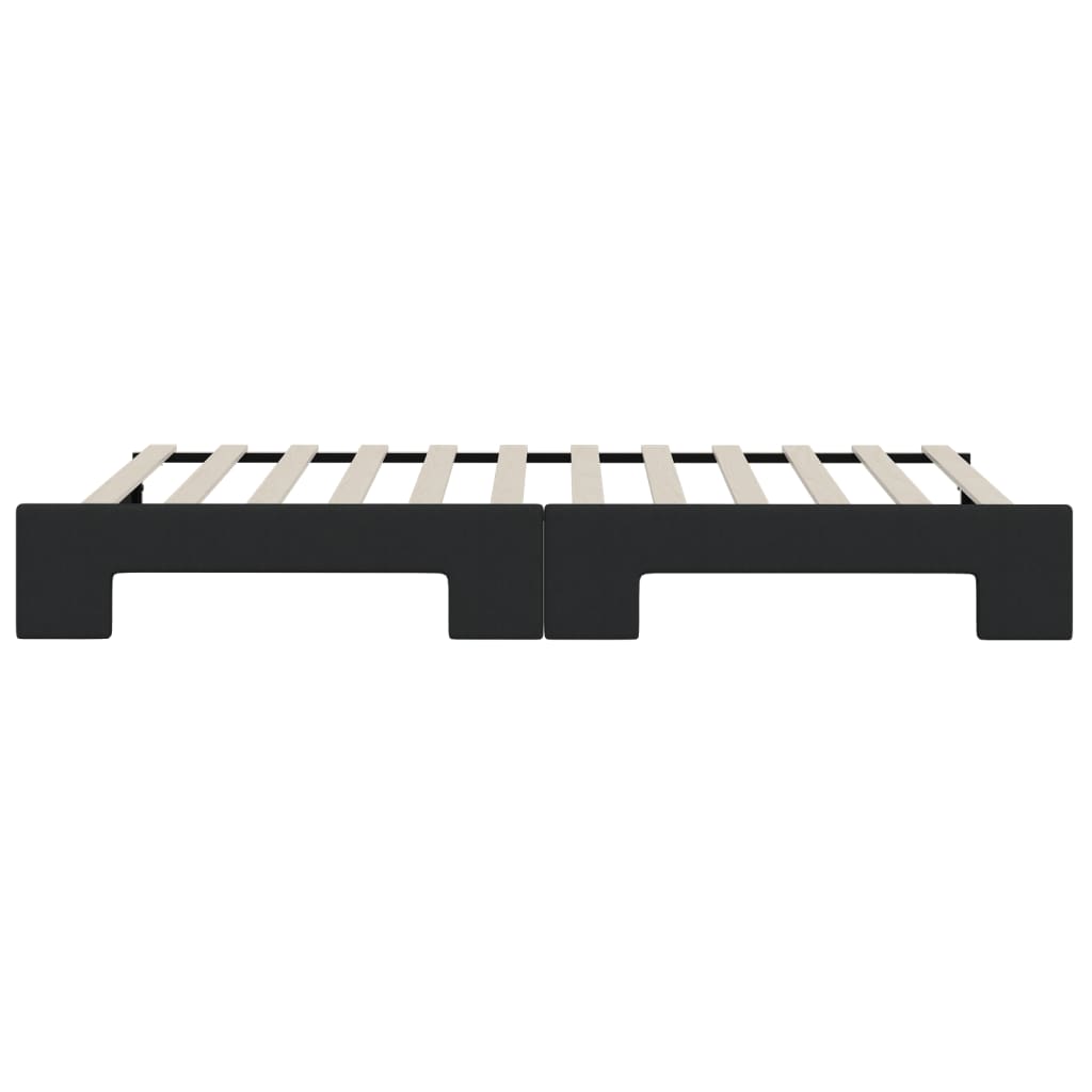 daybed med udtræk 80x200 cm stof sort