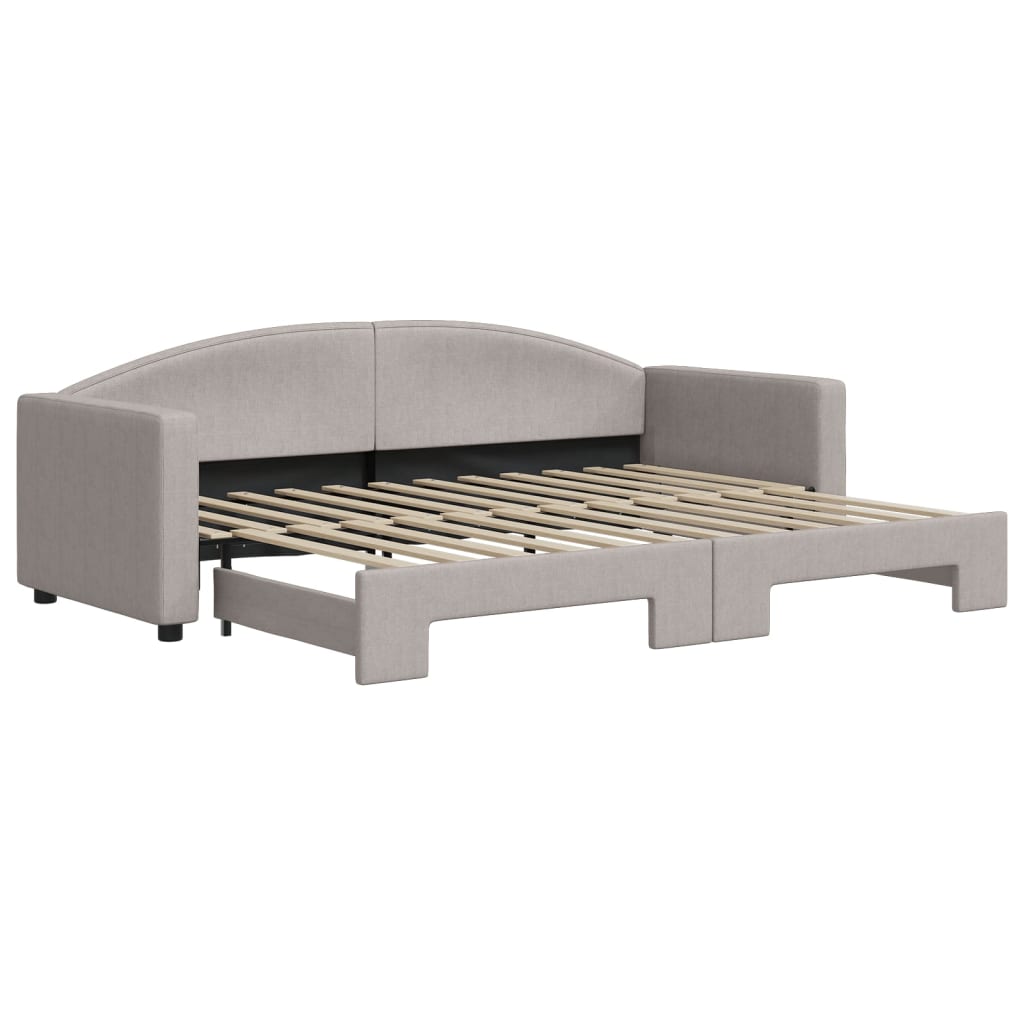 daybed med udtræk 80x200 cm stof gråbrun