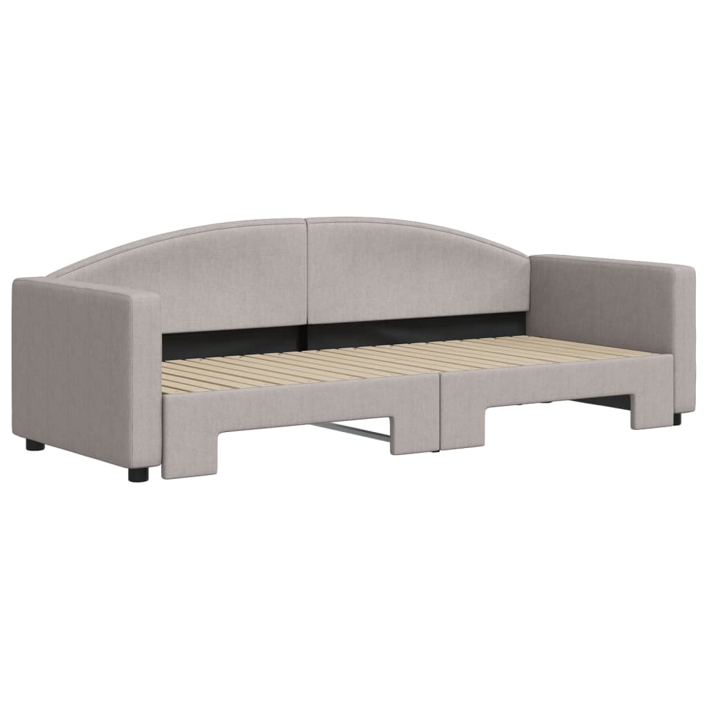 daybed med udtræk 80x200 cm stof gråbrun