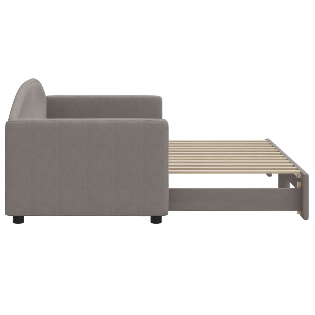 daybed med udtræk 80x200 cm stof gråbrun