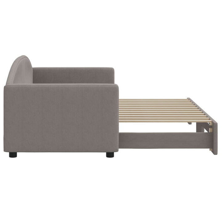 daybed med udtræk 80x200 cm stof gråbrun