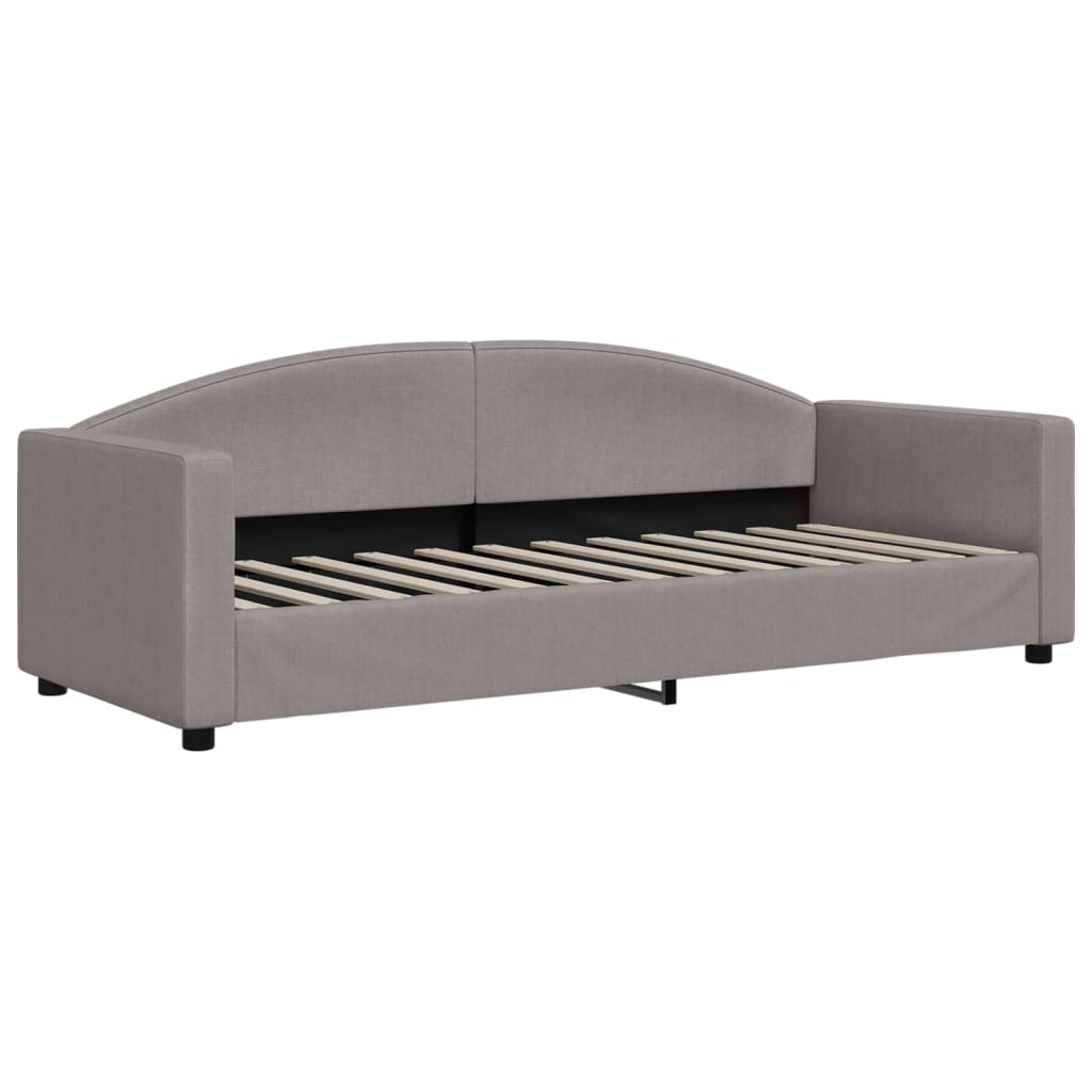 daybed med udtræk 80x200 cm stof gråbrun