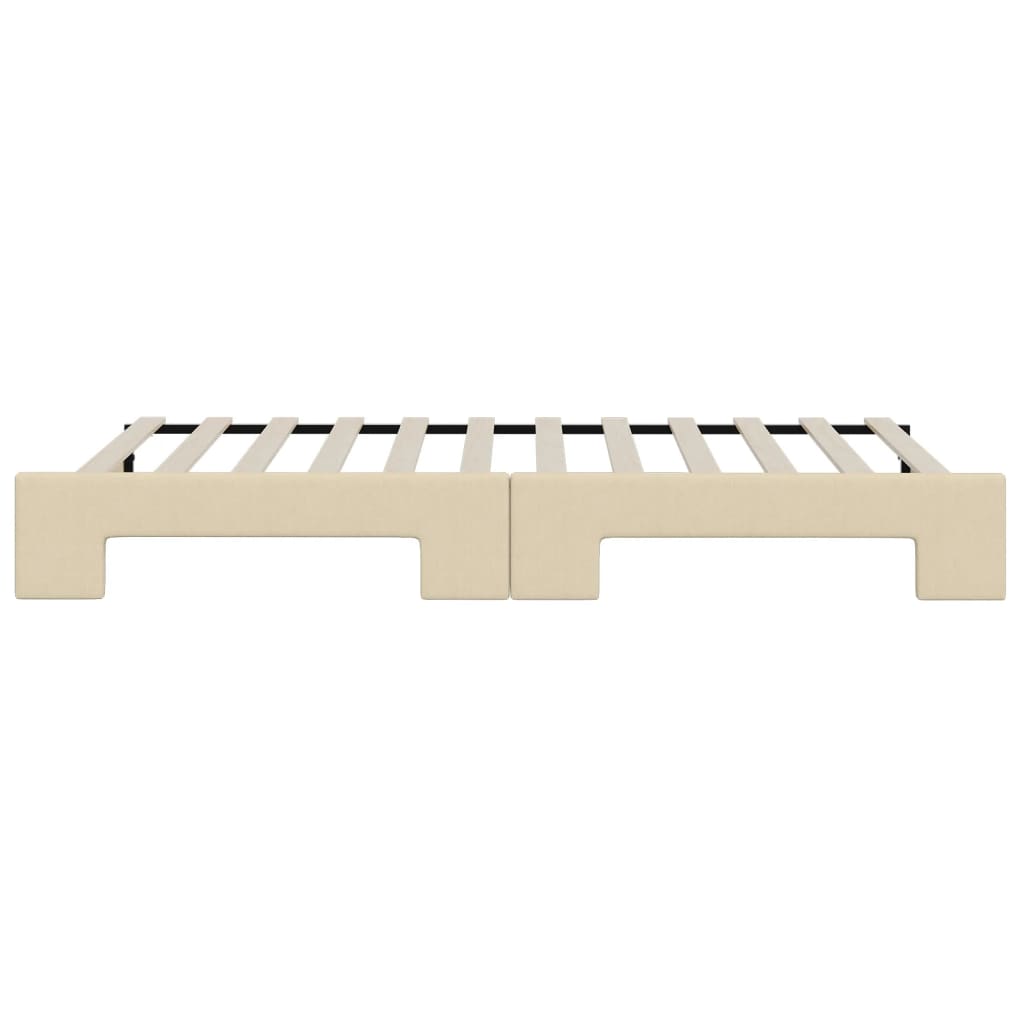 daybed med udtræk 80x200 cm stof cremefarvet