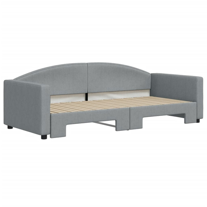 daybed med udtræk 90x200 cm stof lysegrå