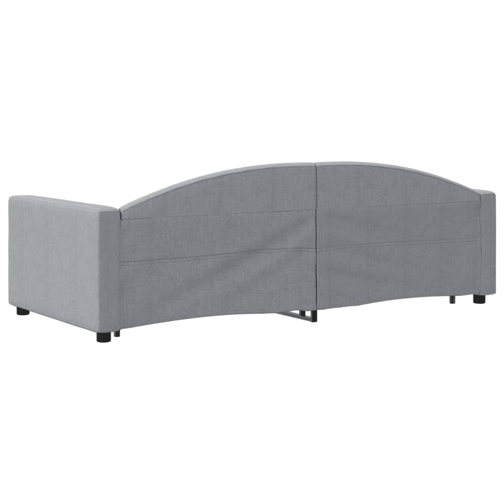 daybed med udtræk 90x200 cm stof lysegrå