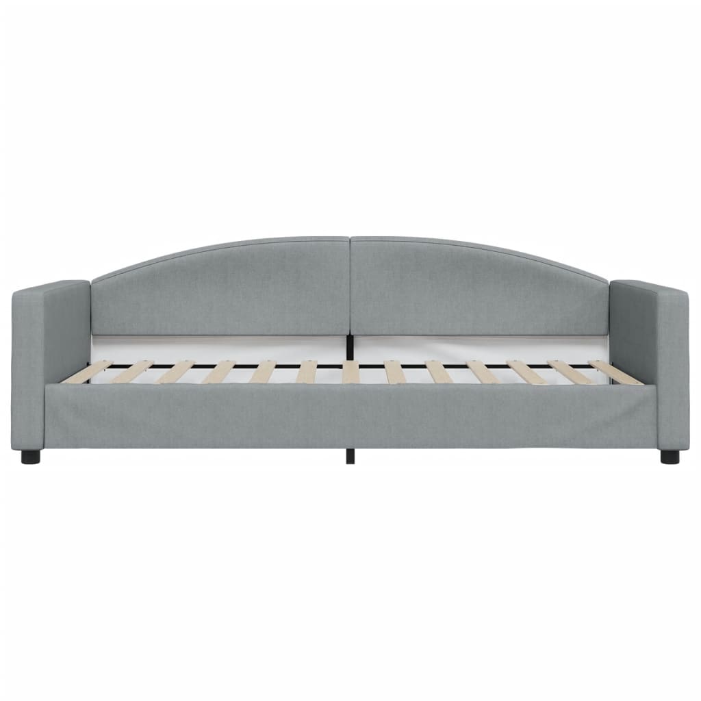 daybed med udtræk 90x200 cm stof lysegrå