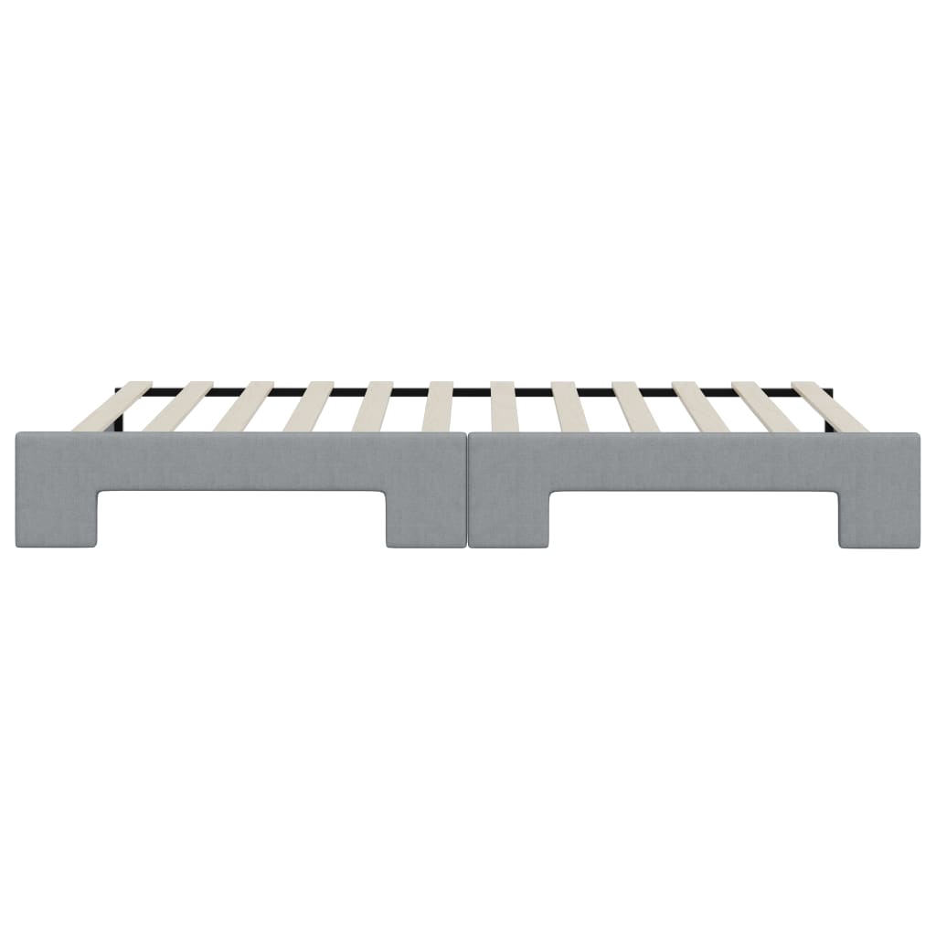 daybed med udtræk 90x200 cm stof lysegrå