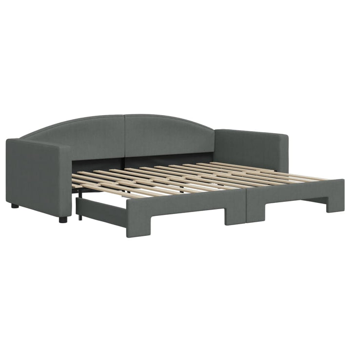 daybed med udtræk 90x200 cm stof mørkegrå