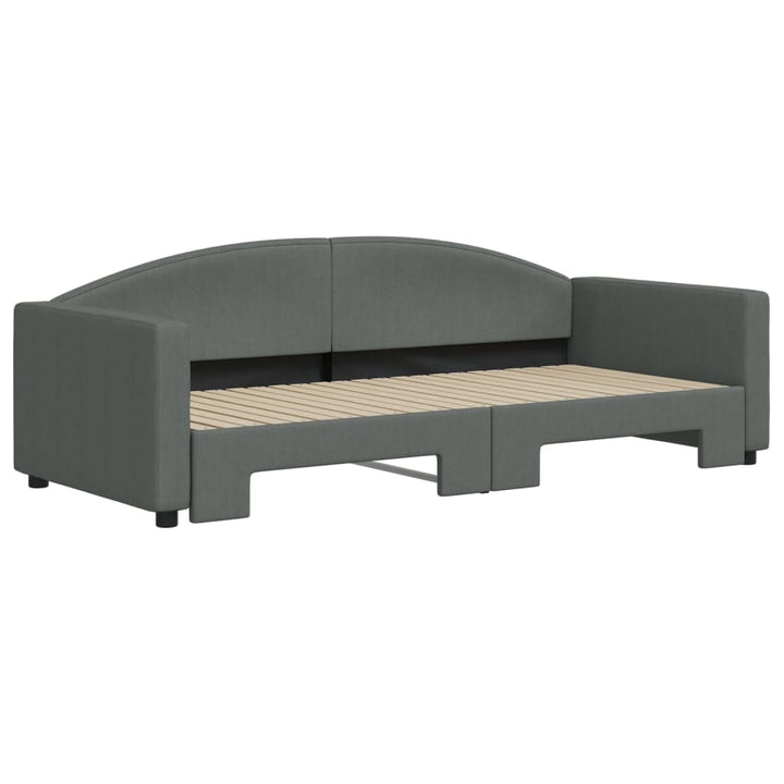daybed med udtræk 90x200 cm stof mørkegrå