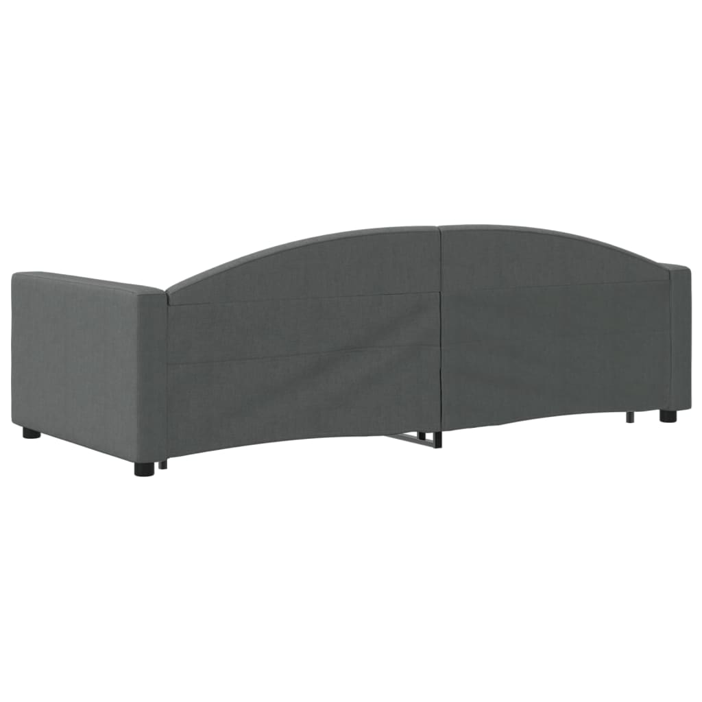 daybed med udtræk 90x200 cm stof mørkegrå