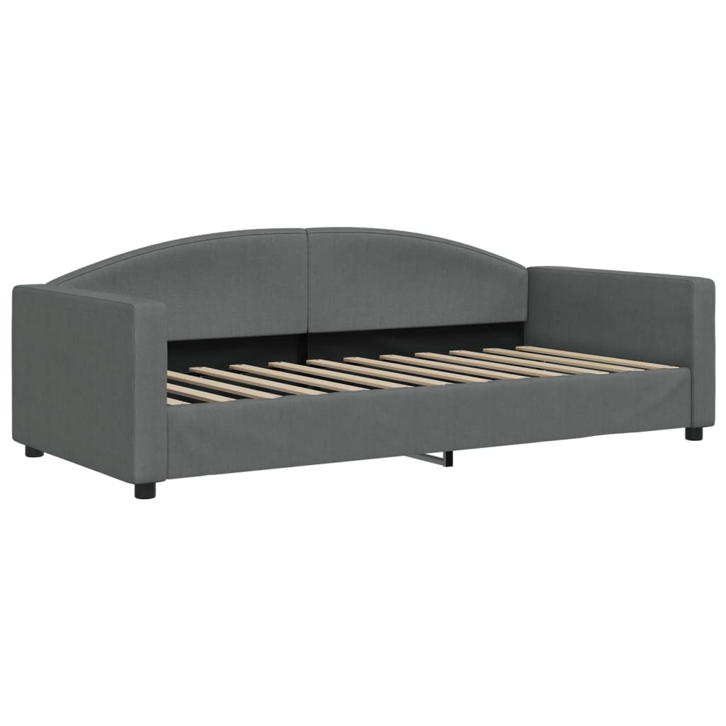 daybed med udtræk 90x200 cm stof mørkegrå