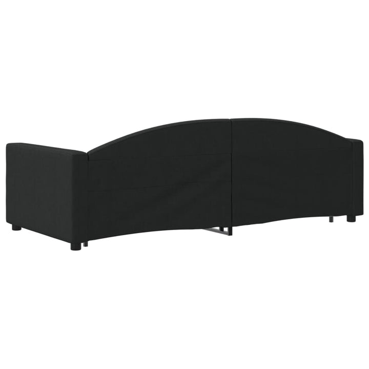daybed med udtræk 90x200 cm stof sort