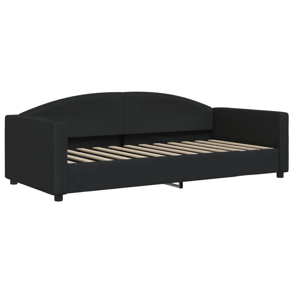 daybed med udtræk 90x200 cm stof sort