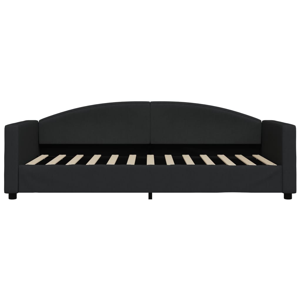 daybed med udtræk 90x200 cm stof sort