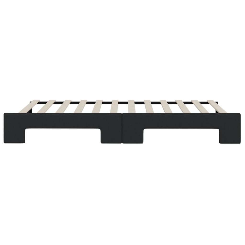 daybed med udtræk 90x200 cm stof sort