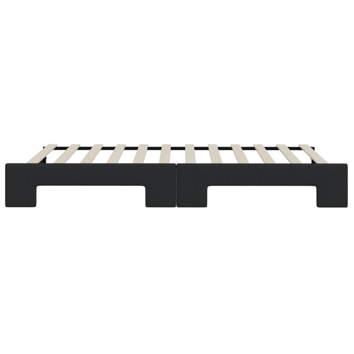 daybed med udtræk 90x200 cm stof sort
