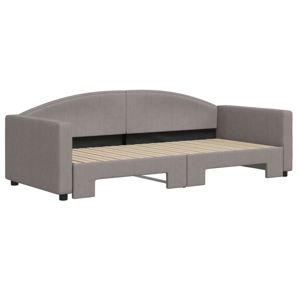 daybed med udtræk 90x200 cm stof gråbrun
