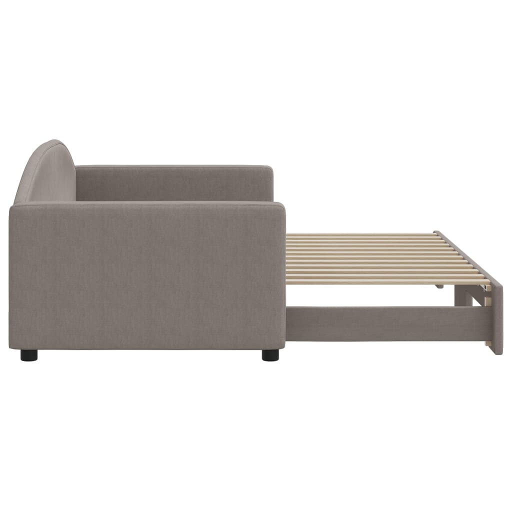 daybed med udtræk 90x200 cm stof gråbrun